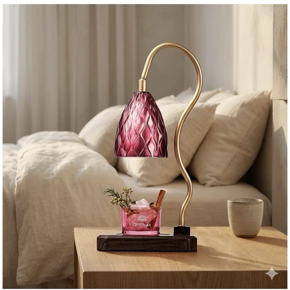 Crystalax Crystal Candle Warmer Lamp with Real Rose‎ Quartz